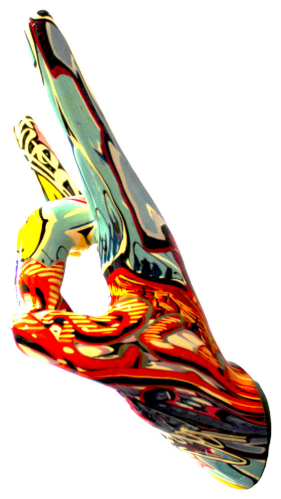 Interior Illusions Plus  Street Art Rock On Hand Wall Mount - 9" tall