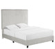 Legends Home Queen Size Minky Stone Upholstered Platform Bed