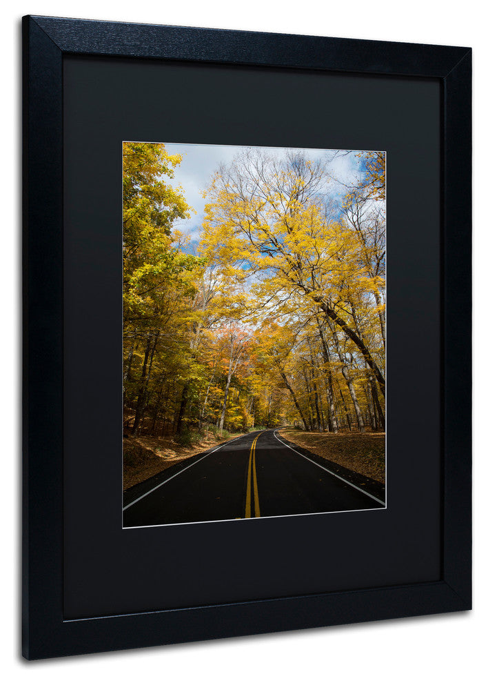 ''Autumn Along the Valley Parkway 2'' Matted Framed Canvas Art by Kurt Shaffer