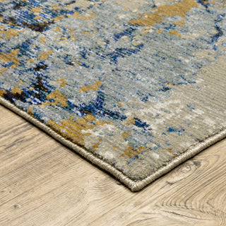 Elements Contemporary Abstract Blue/ Gold Area Rug, 3'3"x5'2"