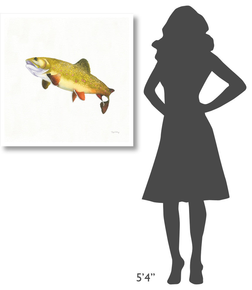 "Gone Fishin Brookie" Digital Paper Print by Elyse DeNeige, 32"x32"