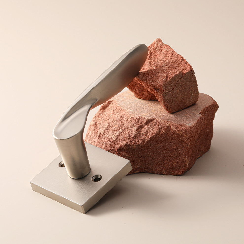 Modern Heavy Duty Designer Interior Door Lever - Lafayette Collection, Satin Nickel, Passage Right Hand