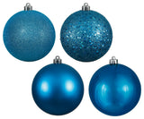 2.75" Turquoise 4 Finish Orn Asst 20/Box