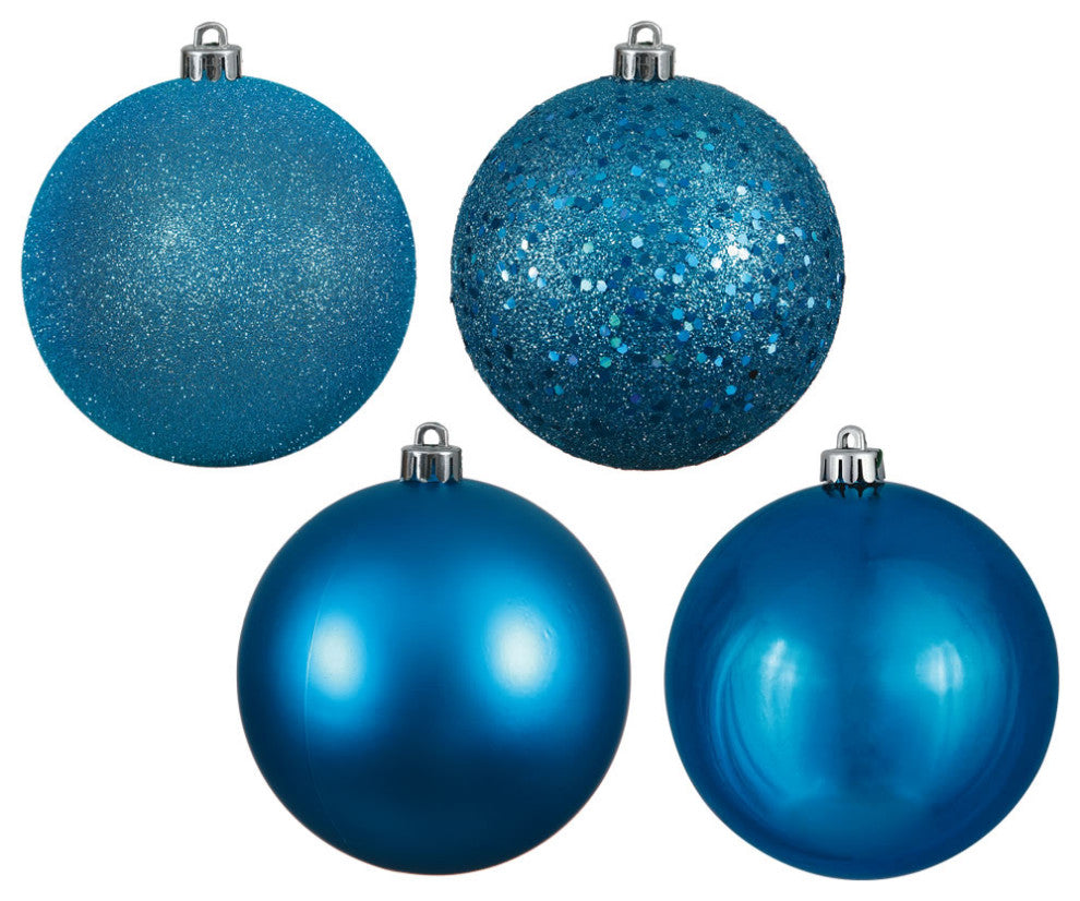 2.75" Turquoise 4 Finish Orn Asst 20/Box