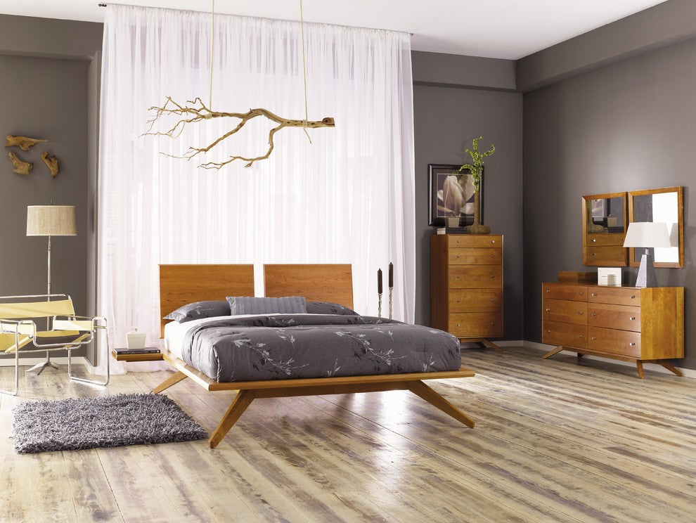 Copeland Astrid Bed With 2 Headboard Panels, Smoke Cherry, Cal King