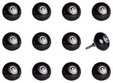 1.5" X 1.5" X 1.5" Ceramic Metal Black 12 Pack Knob