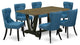 V676Si121-7, 7-Piece Dinette Set, 6 Chairs, Table Top and Wooden Legs