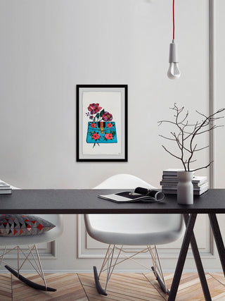 "Blue Purse" Framed Painting Print, 24"x36"
