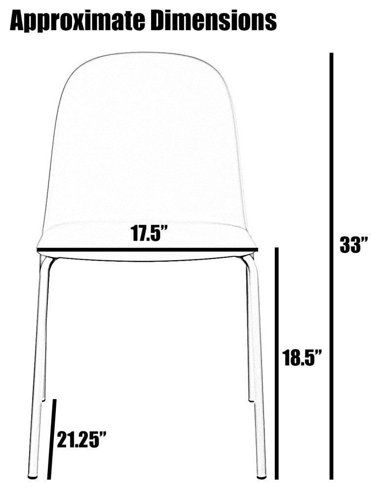 Set of 4 Stackable Modern Dining Stacking Chairs Plastic Metal Chrome Legs, White