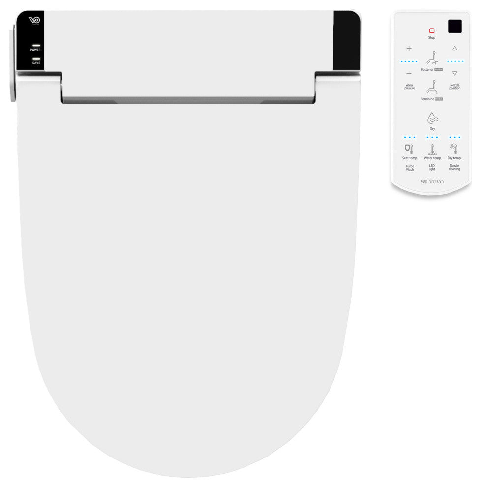Bidet Toilet Seat with UV-A LED and Remote, Elongated