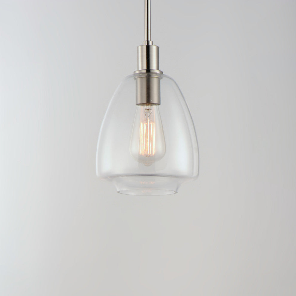 Maxim 11112CL Babylon 7"W Mini Pendant - Satin Nickel