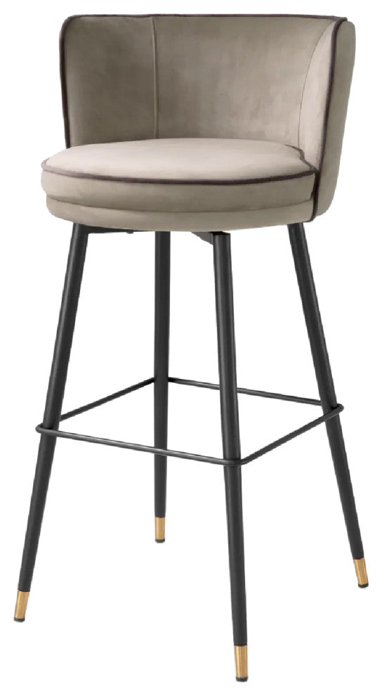 Modern Swivel Bar Stool, Eichholtz Grenada, Dark Gray