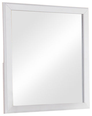 Benzara BM171572 Mirror With Pine Wood Framing, White