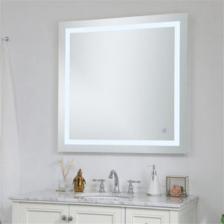 Elegant Decor Helios 36" Square Hardwired LED Bathroom Mirror with Touch Sensor