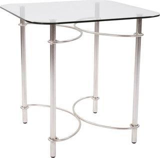 Laurel Square Side Table, Silver Finish