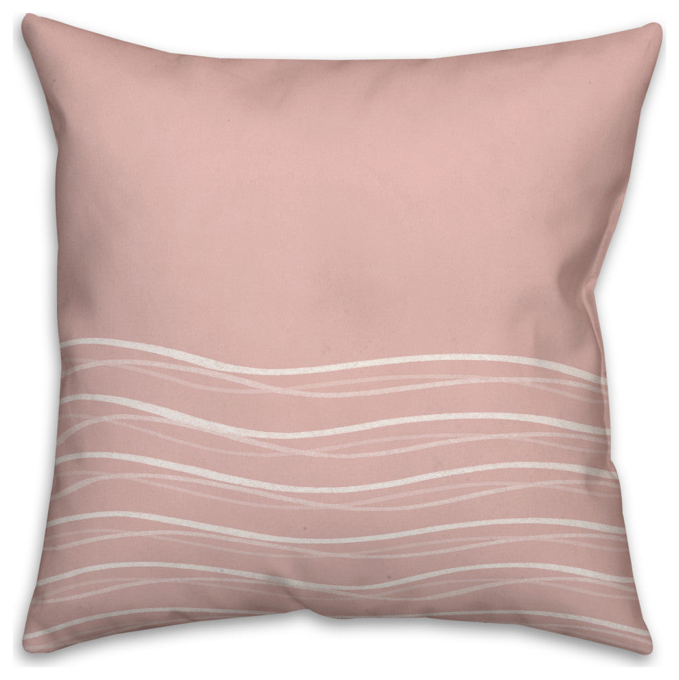 Pink Wavy Lines 18x18 Spun Poly Pillow