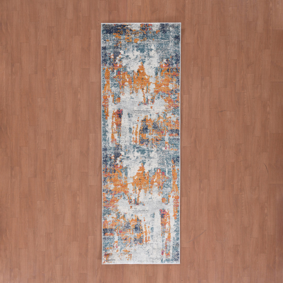 Montana Joanna Runner, Orange, 2'7" x 8', Abstract