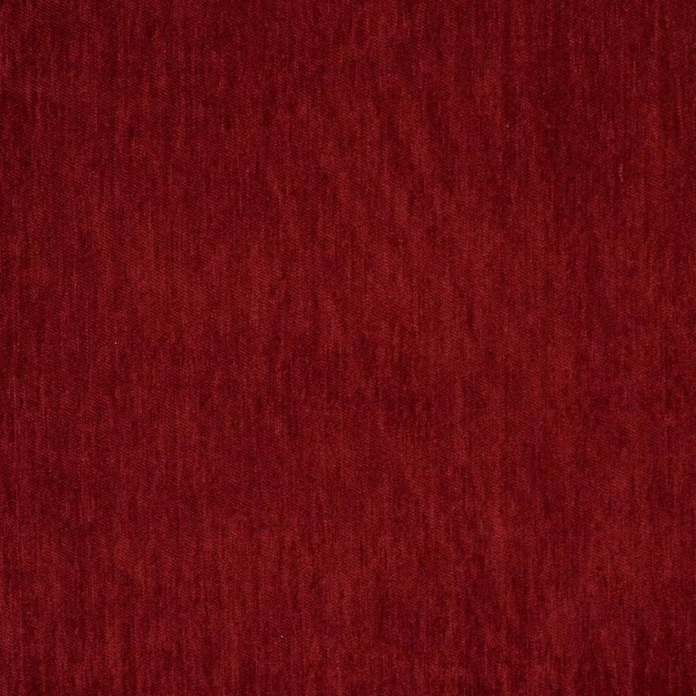 Dark Red, Solid Plush Soft Chenille Upholstery Fabric By The Yard