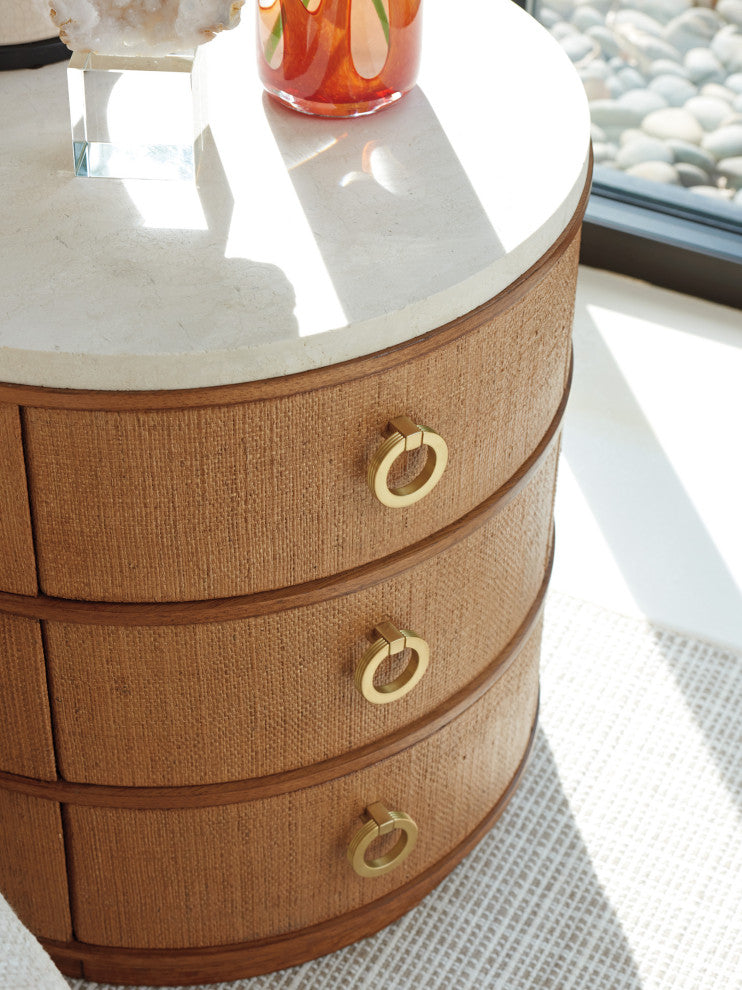 Banning Raffia Round Lamp Table
