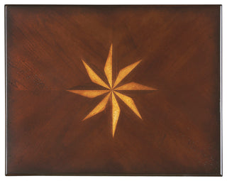 Tyler Solid Wood Inlay Accent Table, Dark Brown