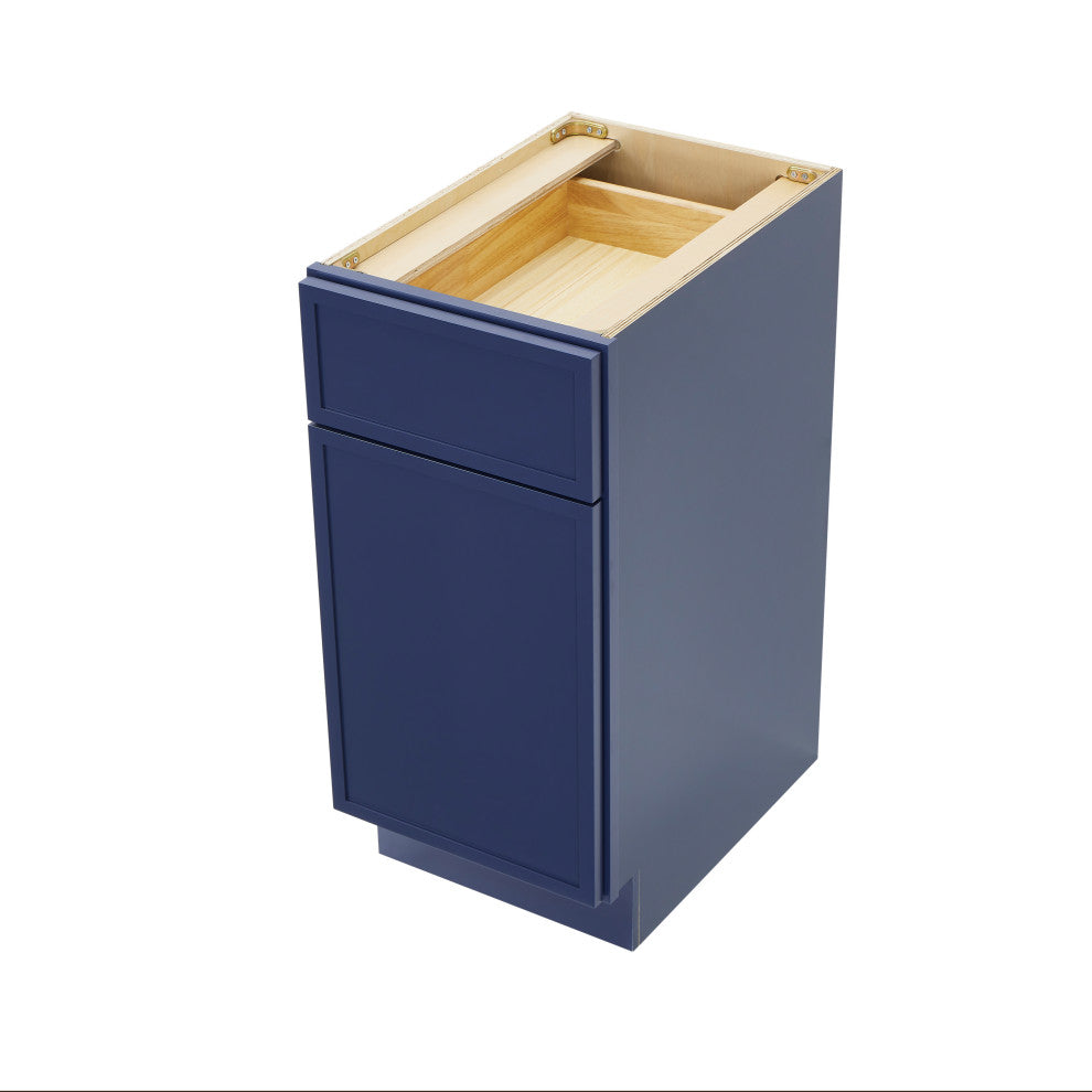 Vanity Art Birch Plywood Single Base Storage Cabinet, Blue, 15"