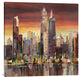 "Sera su New York (detail)" Stretched Canvas Giclee by Luigi Florio, 40x40"