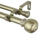Supreme Double Curtain Rod, Light Gold, 66-120"