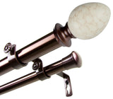 Afra 1" Double Curtain Rod, Bronze, 28-48"
