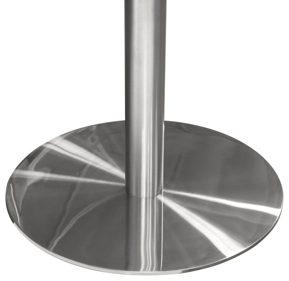 Stella 36" Round Dining Table With Metal Base, Silver