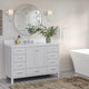 ARIEL Cambridge 55" Single Rectangle Sink Bathroom Vanity White With Quartz Top