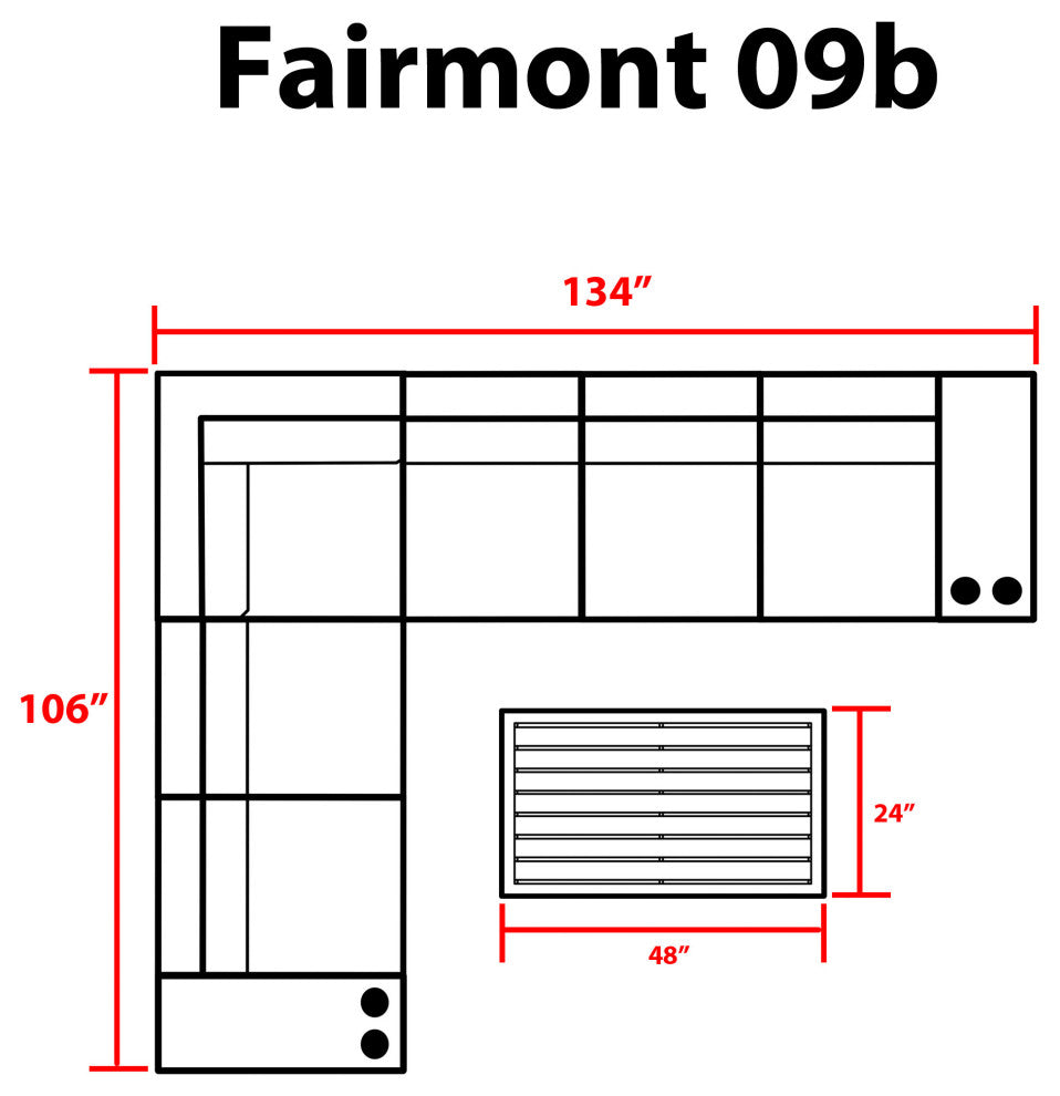 Fairmont 9 Piece Outdoor Wicker Patio Furniture Set 09b