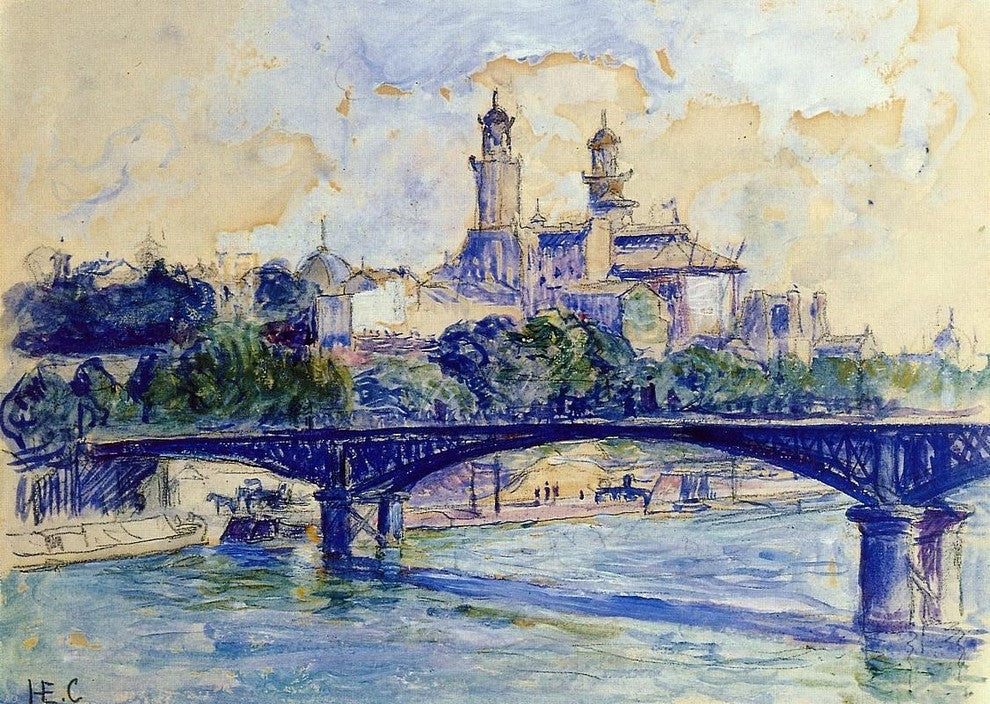 Henri Edmond Cross The Seine by the Trocadero, 18"x27" Wall Decal