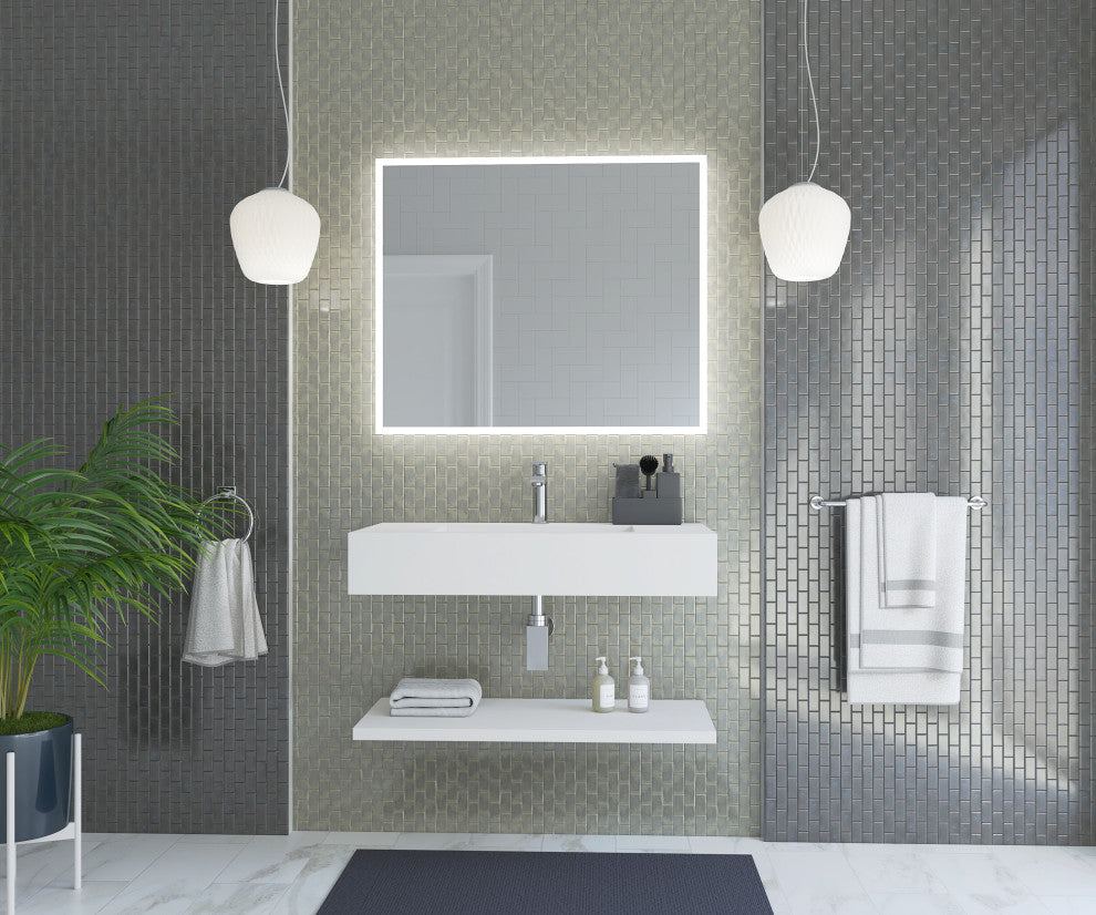 CastelloUSA Anacleto Ceramic Pressed 1"x2" Mosaic Tile, Dark Gray