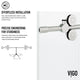 VIGO Elan 56" to 60" W x 74" H Frameless Sliding Shower Door, Stainless Steel, Left, Fluted Glass