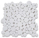 Thassos White Marble Heart Bubble Mosaic Tile Polished, 1 sheet