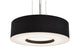 Montclair LED Pendant, Satin Nickel Finish, Black Shade, 15"