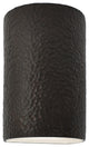 Ambiance Small Cylinder Closed Top, Outdoor Wall Sconce, Hammered Iron
