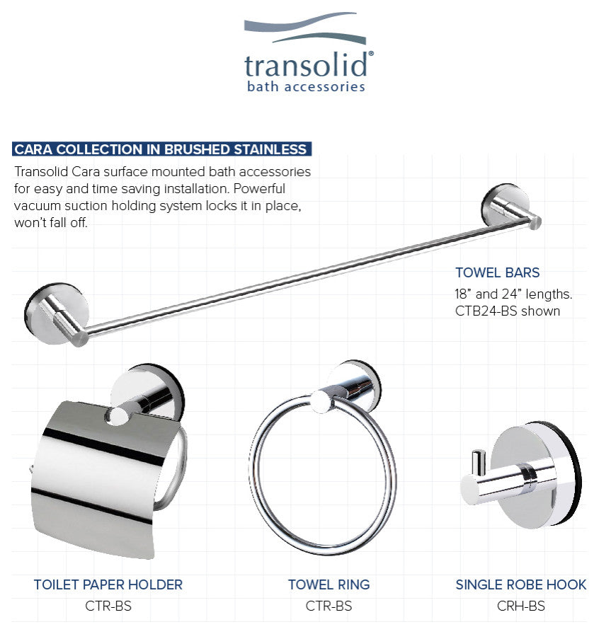 Transolid Cara Towel Ring, Polished Chrome