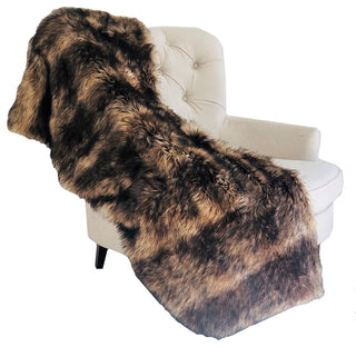 Plutus Brown Mountain Coyote Handmade Luxury Throw