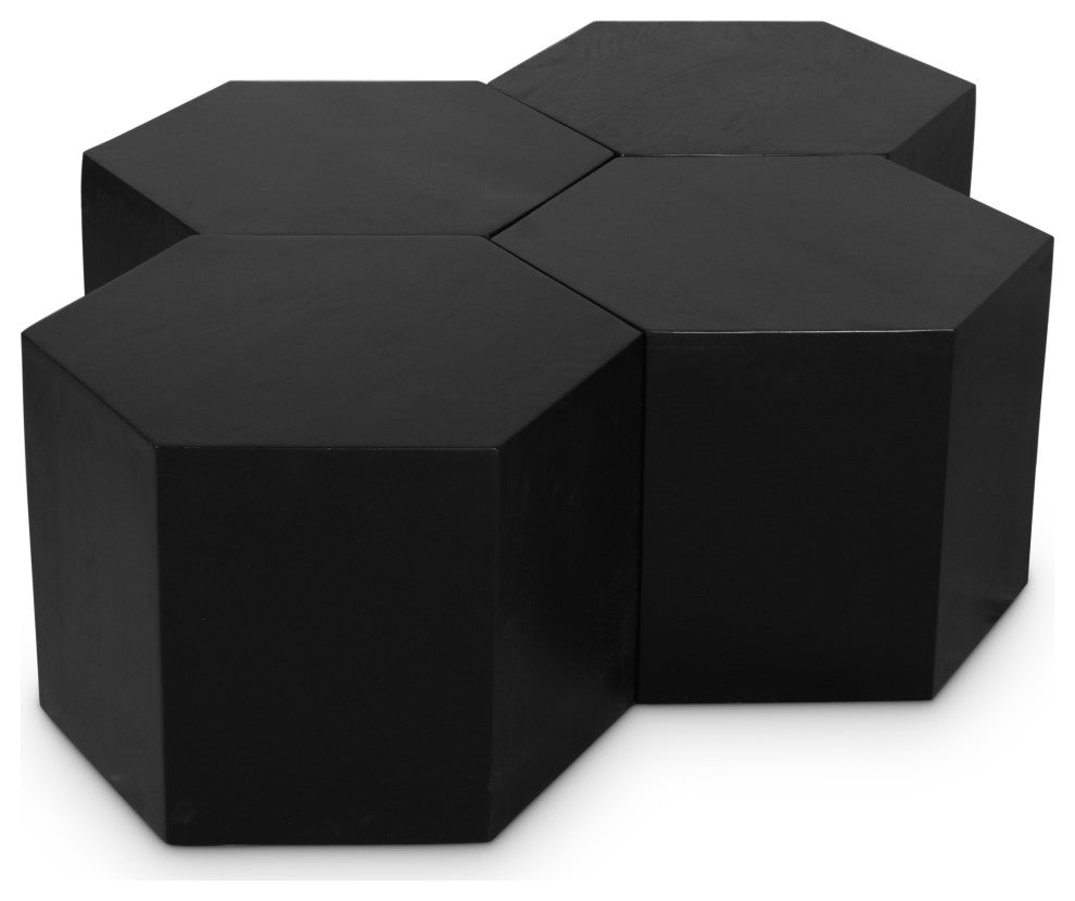 Eternal Modular Coffee Table, Black, 4 Piece