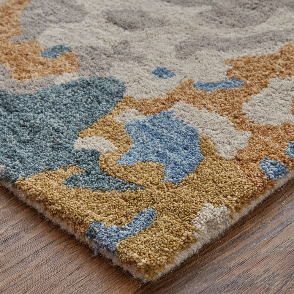 Weave & Wander Everley Wool Rug, Opal Gray/Blue/Bronze, Rug, 10'x14'