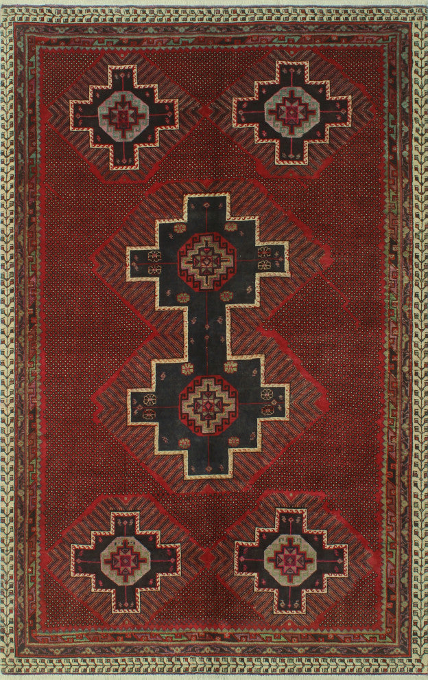 Semi-Antique Husain Red Rug