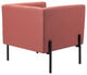 Accent Chair, Faux Vinyl Leather, Steel, Rust, Black, Mid Century Hospitality
