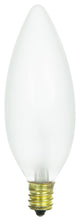Sunlite 25 Watt Torpedo Tip Chandelier, Candelabra Base, Frost