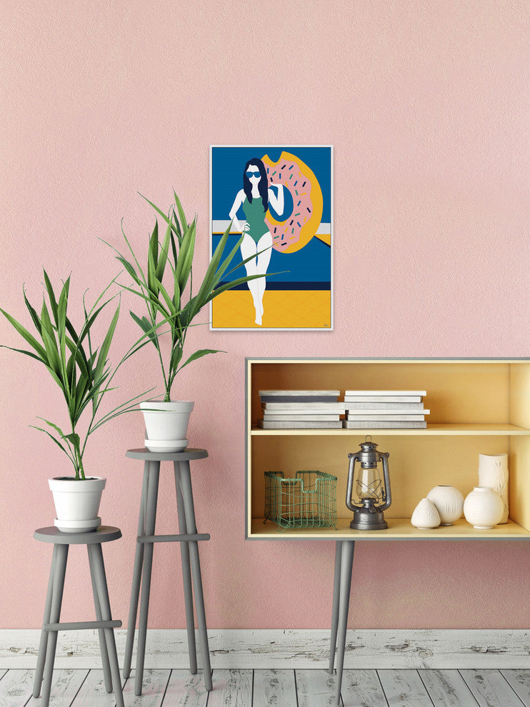 "Swim and Play" Floater Framed Painting Print on Canvas, 40"x60"