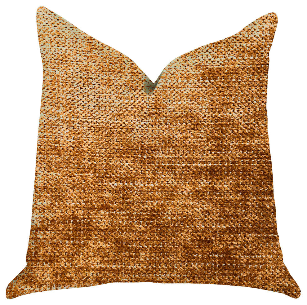 Aureila Brown Bronze Luxury Throw Pillow, 20"x36" King