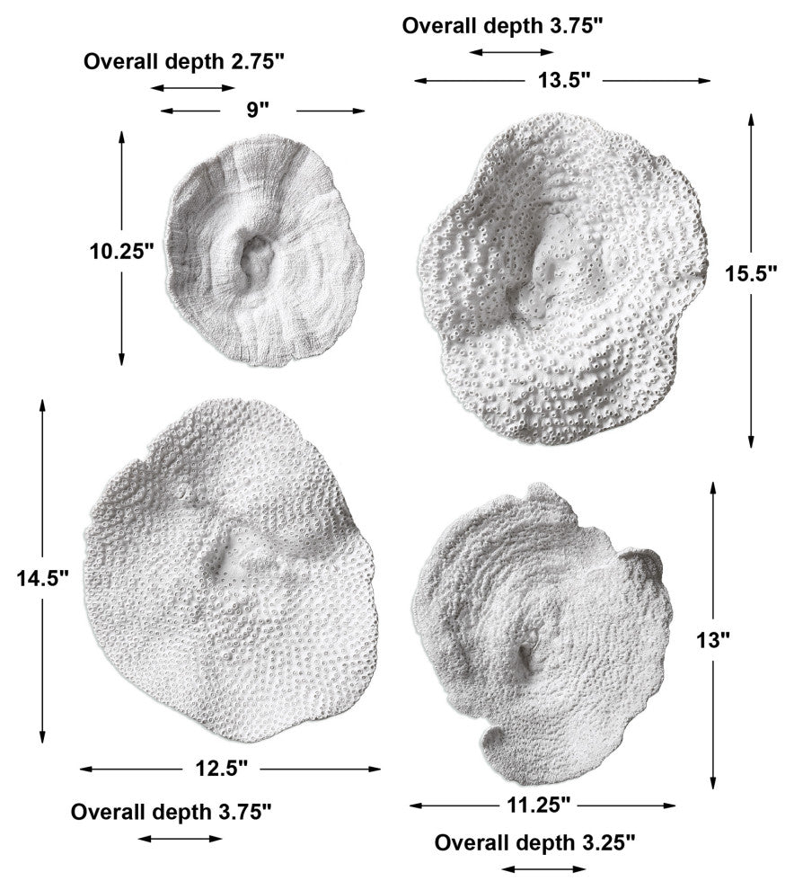 Sea Coral Wall Decor, Set of 4