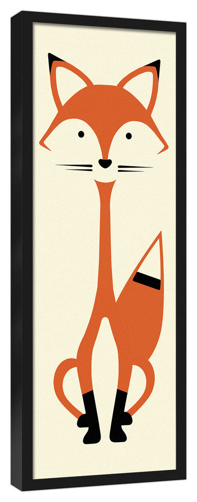 Mod Fox 12x36 Black Framed Canvas