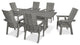 POLYWOOD Modern Adirondack 7-Piece Farmhouse Dining Set, Slate Grey