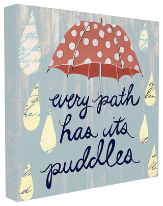Every Path Has Puddles Umbrella And Rain Canvas, 17"x1.5"x17"